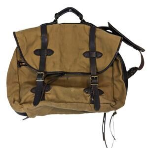 Filson Style 242 Carry On Khaki Tan Twill Brown Leather Travel Bag VTG USA
